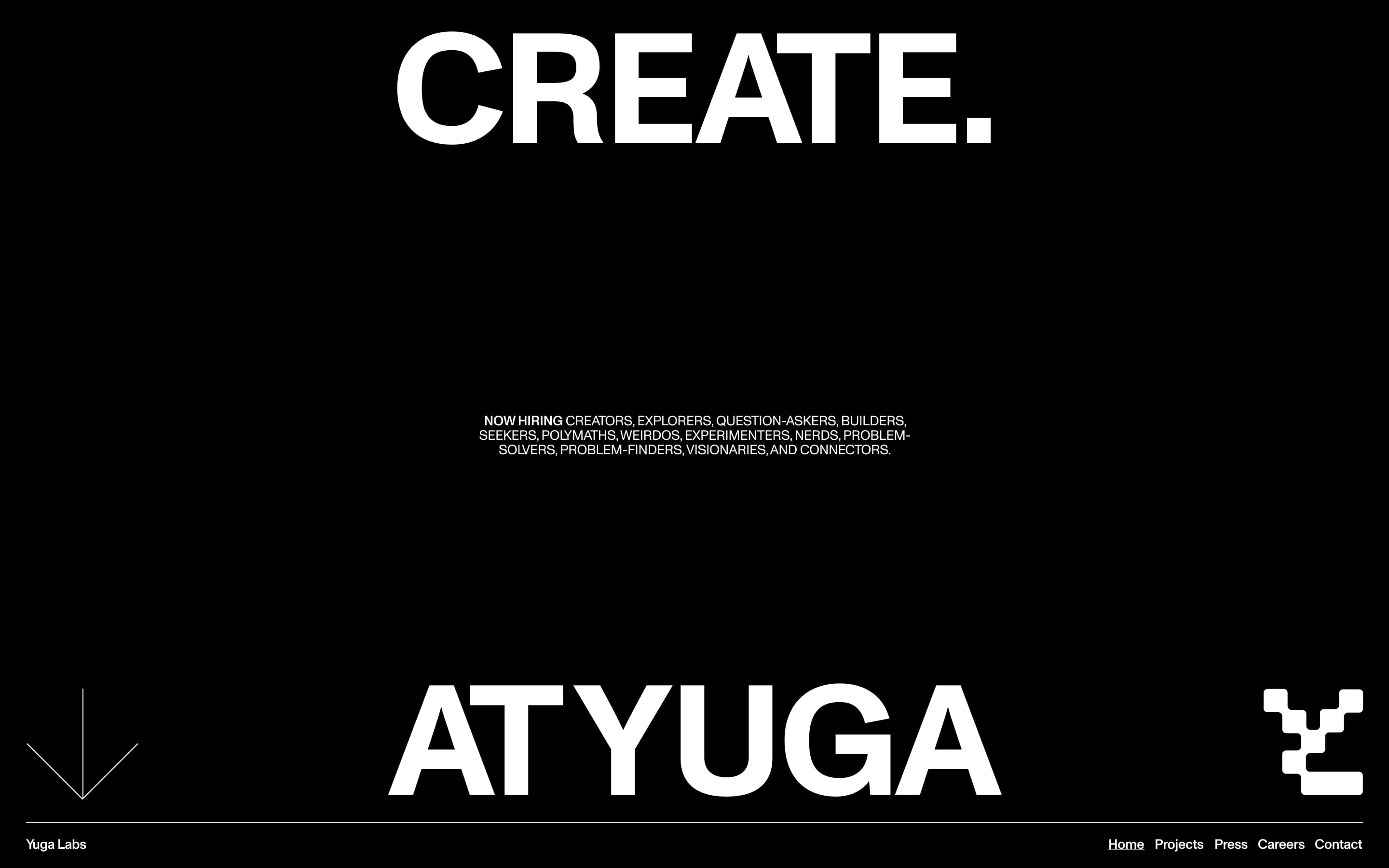 Design of the Yuga Labs careers page