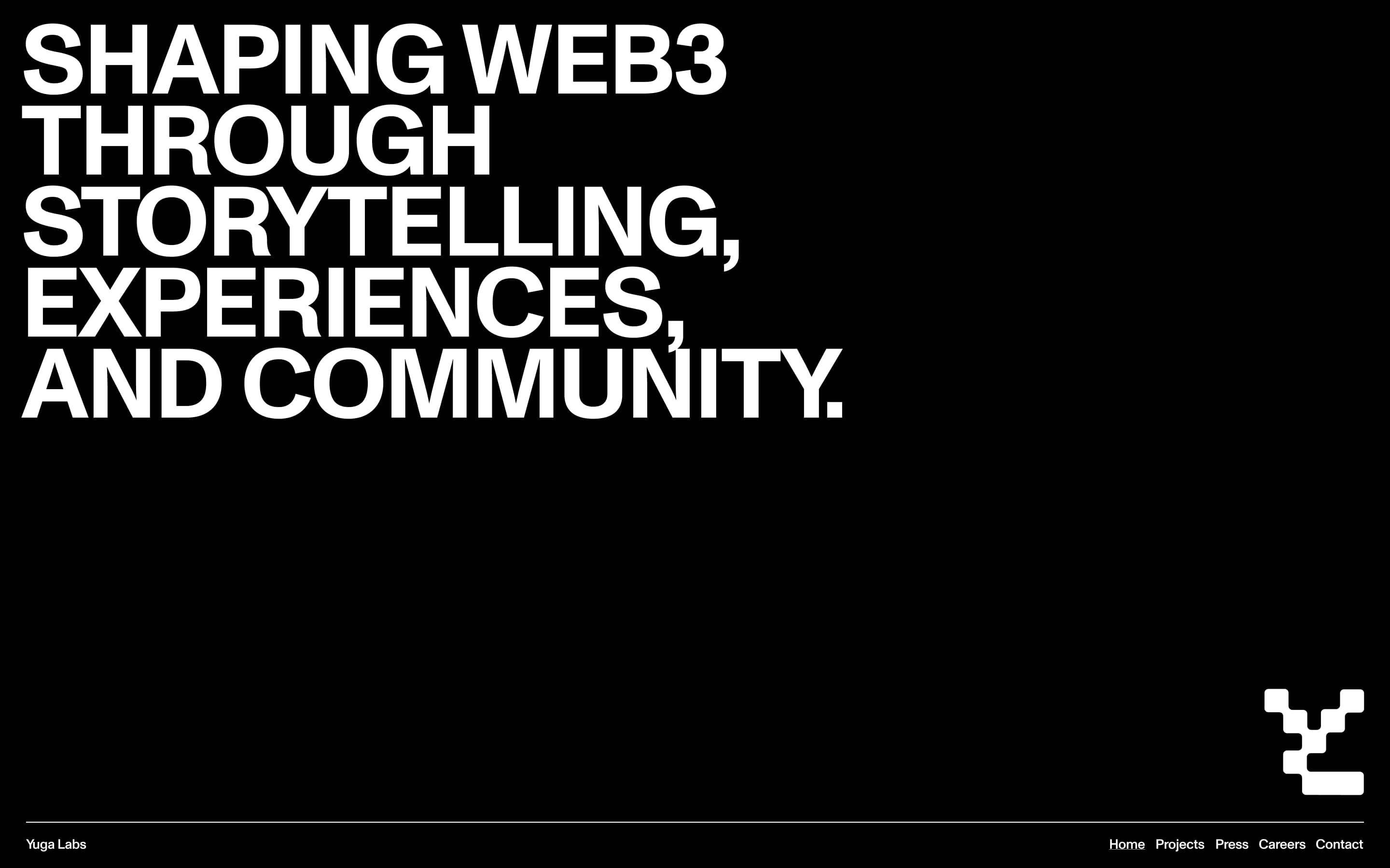 Design of the Yuga Labs homepage