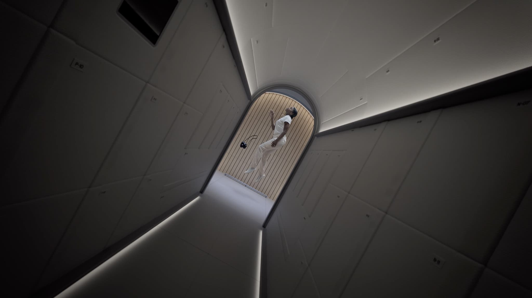 Video of a crew member floating in zero gravity, video credit: Vast and Territory Studio